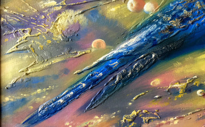 Abstract oil painting Blue bird Anatoly Borisovich Tarabanov