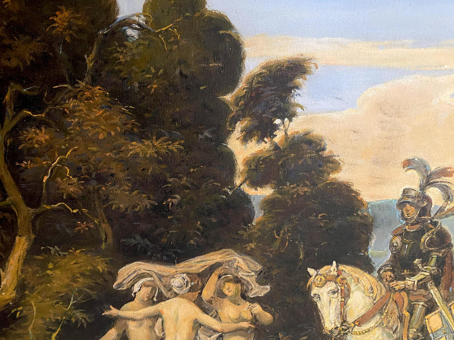 Litvinov's oil artwork portrays the path of a medieval knight
