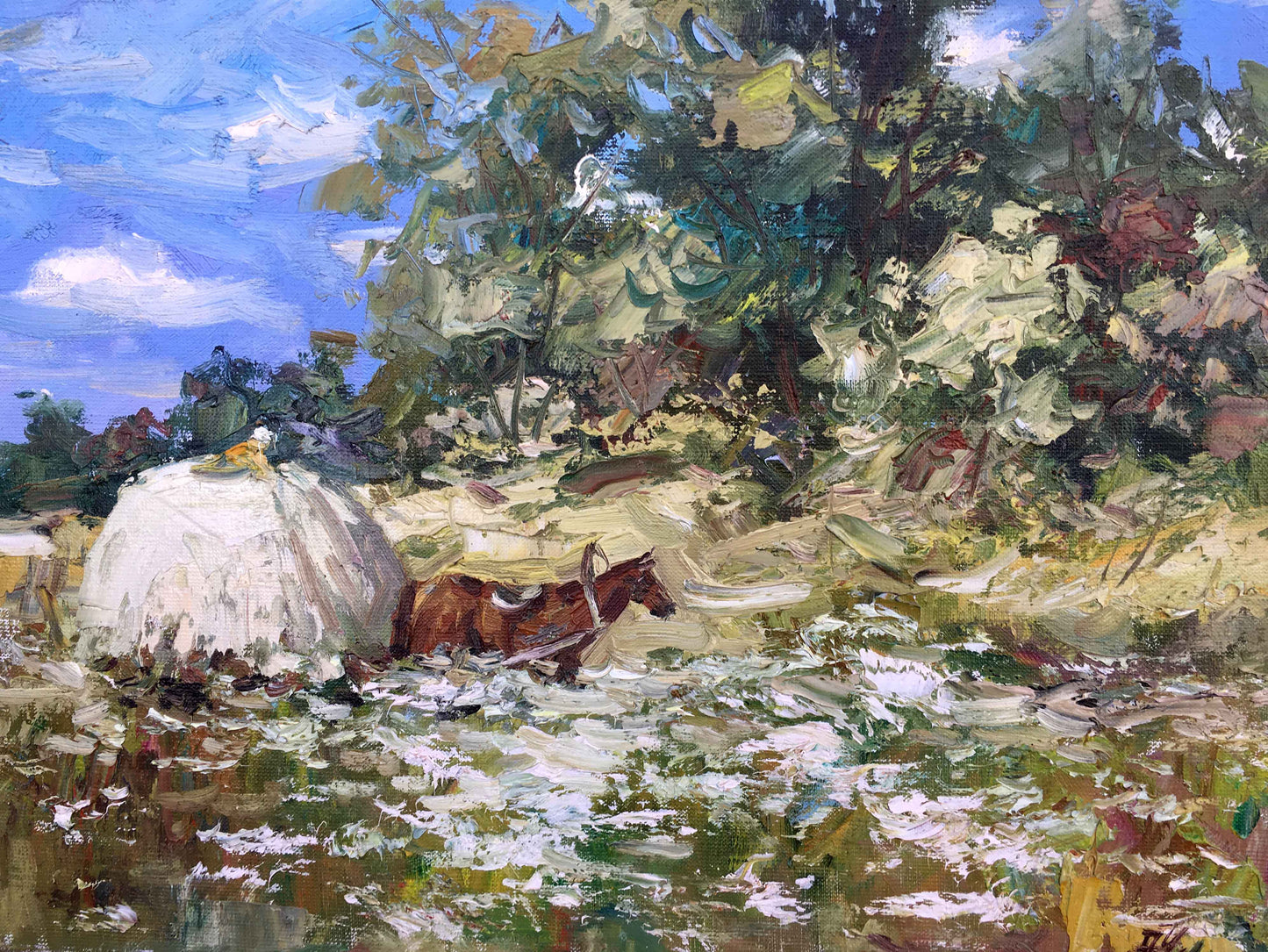 Oil painting rural concerns Alexander Nikolayevich Cherednichenko
