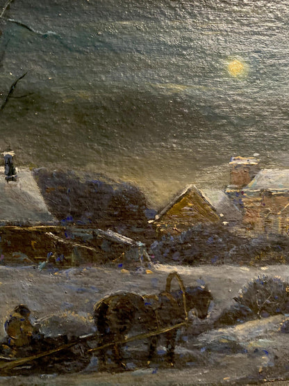 Oil painting Christmas night Litvinov Oleg Arkad'yevich