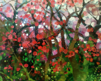 Abstract oil painting Blooming trees Anatoly Borisovich Tarabanov