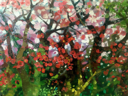 Abstract oil painting Blooming trees Anatoly Borisovich Tarabanov