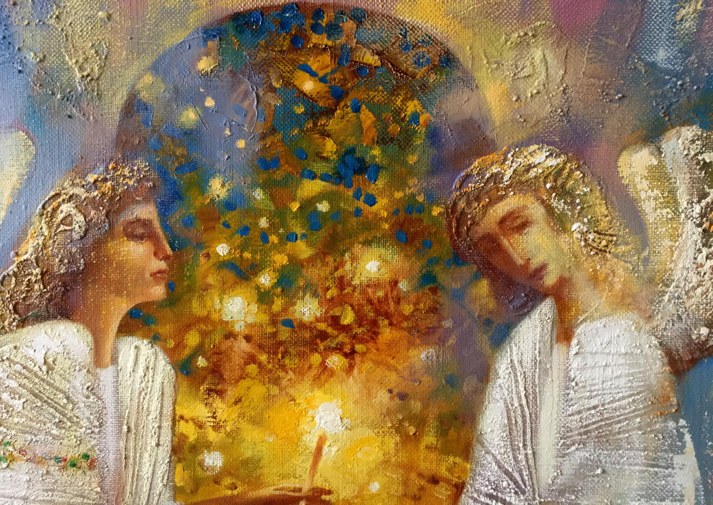 Abstract oil painting Two angels Anatoly Borisovich Tarabanov