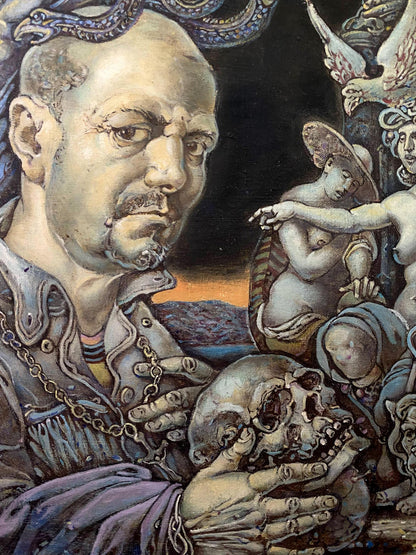 Oil painting Self-portrait in mythological style Oleg Litvinov