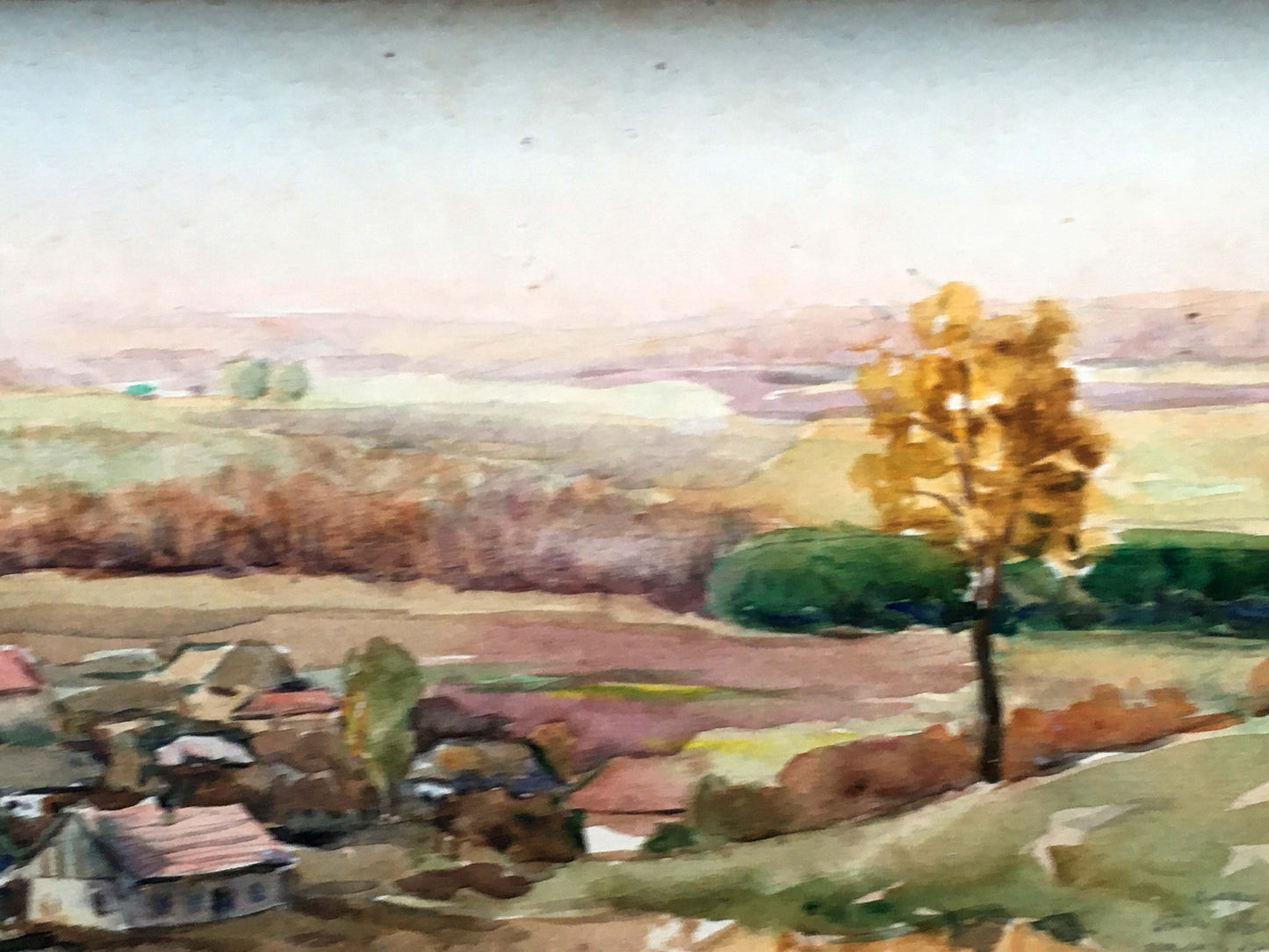 Watercolor painting Road to the village Tsyupka Ivan Kirillovich