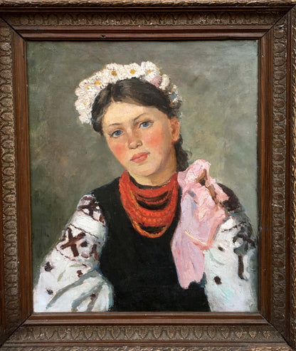 Oil painting Portrait of Ukrainka Unknown artist