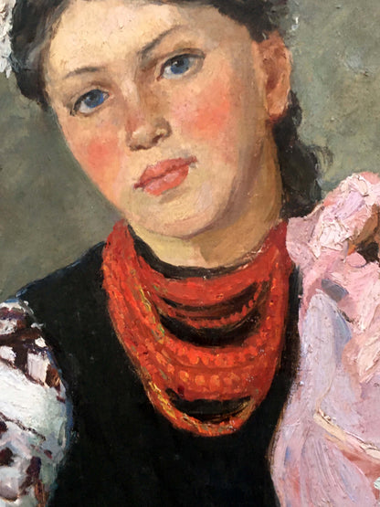 Oil painting Portrait of Ukrainka Unknown artist