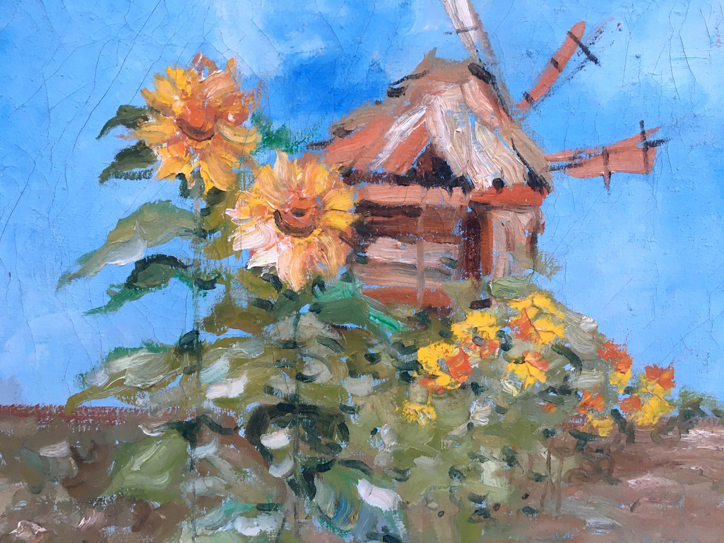 Oil painting sunflowers landscape Alexey Nikolaevich Timoshenko