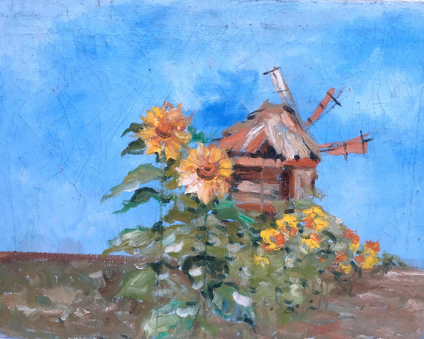 Oil painting sunflowers landscape Alexey Nikolaevich Timoshenko