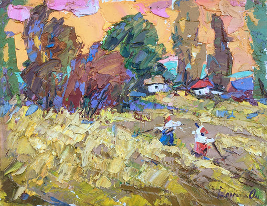 Oil painting Summer day on the field Ivanyuk Alex