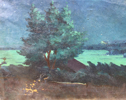 Oil painting Night landscape Semenyuta Vasily Ivanovich