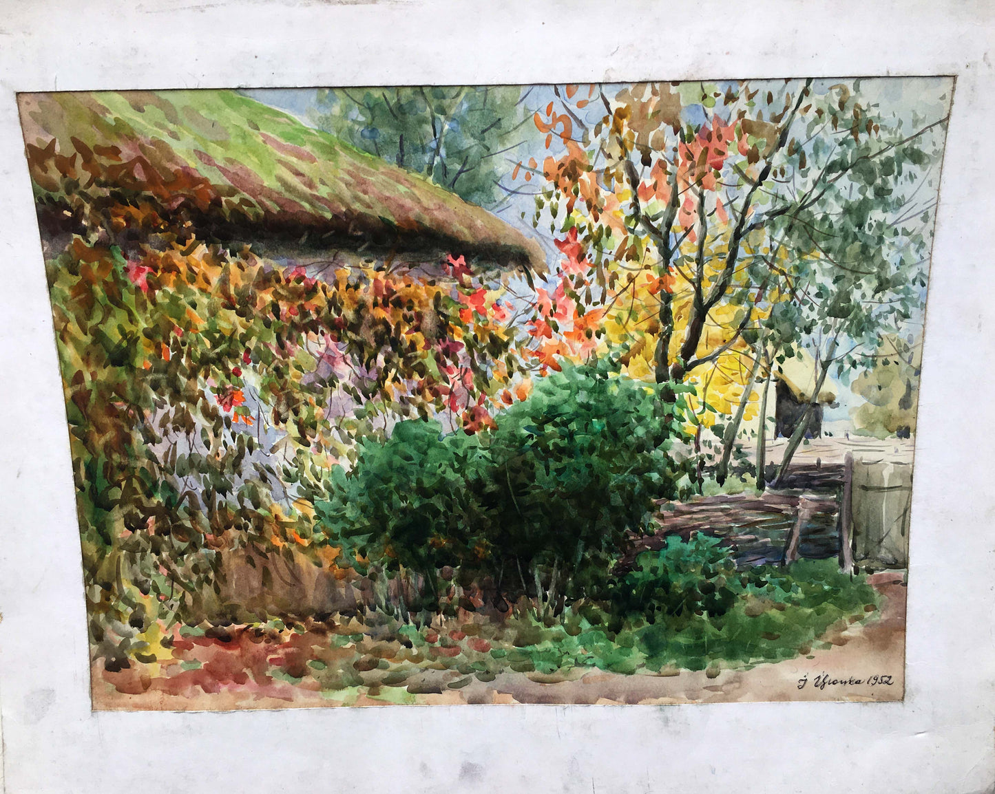 Watercolor painting Courtyard landscape Tsyupka Ivan Kirillovich