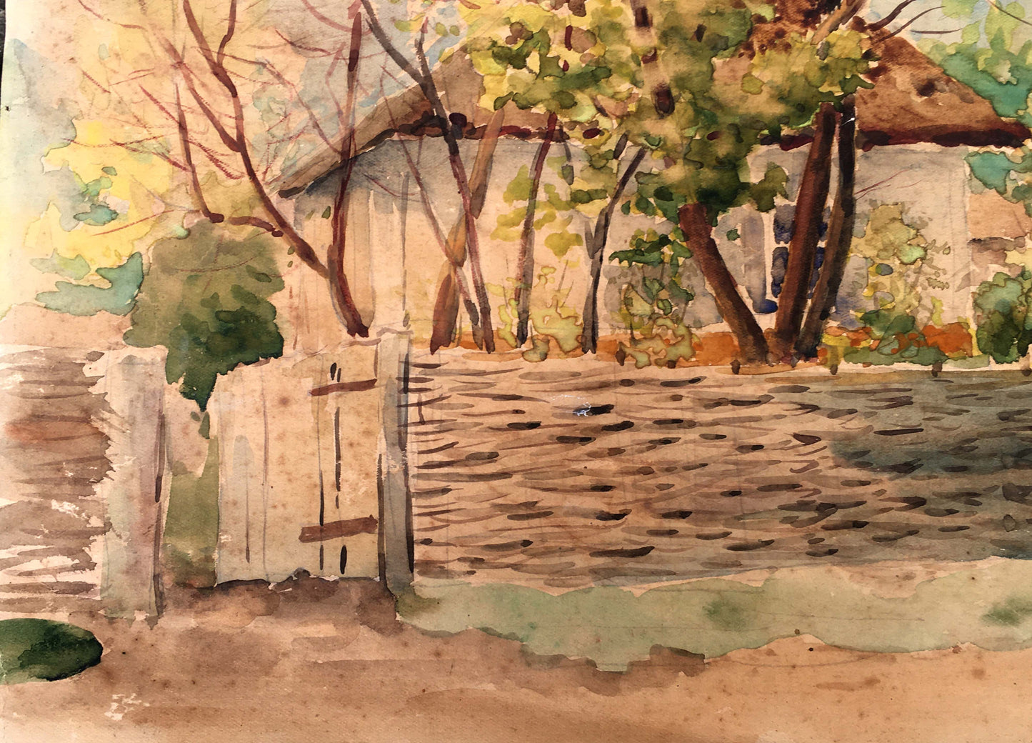 Watercolor painting Native home Tsyupka Ivan Kirillovich