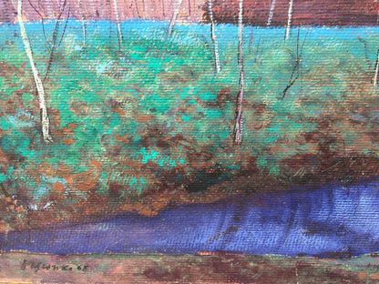 Gouache painting Birch forest Tsyupka Ivan Kirillovich