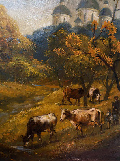 Oil painting October is already in the yard Litvinov Oleg Arkad'yevich