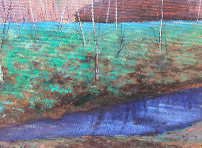Gouache painting Birch forest Tsyupka Ivan Kirillovich