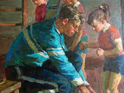 Oil painting Physical education teacher Yanev Anatoly Nikitovich