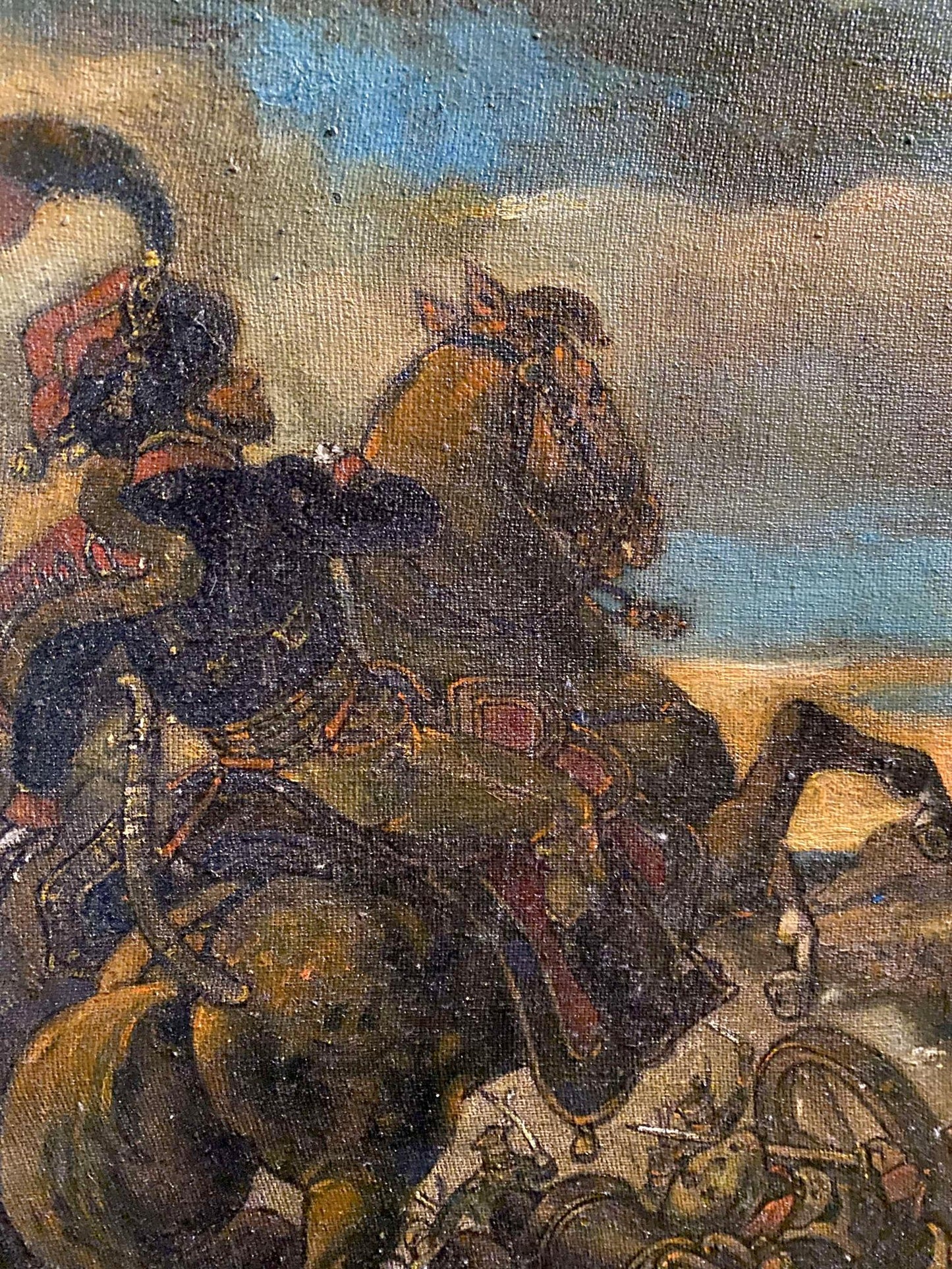 The grandeur of Napoleon and his army is depicted in Oleg Litvinov's oil painting