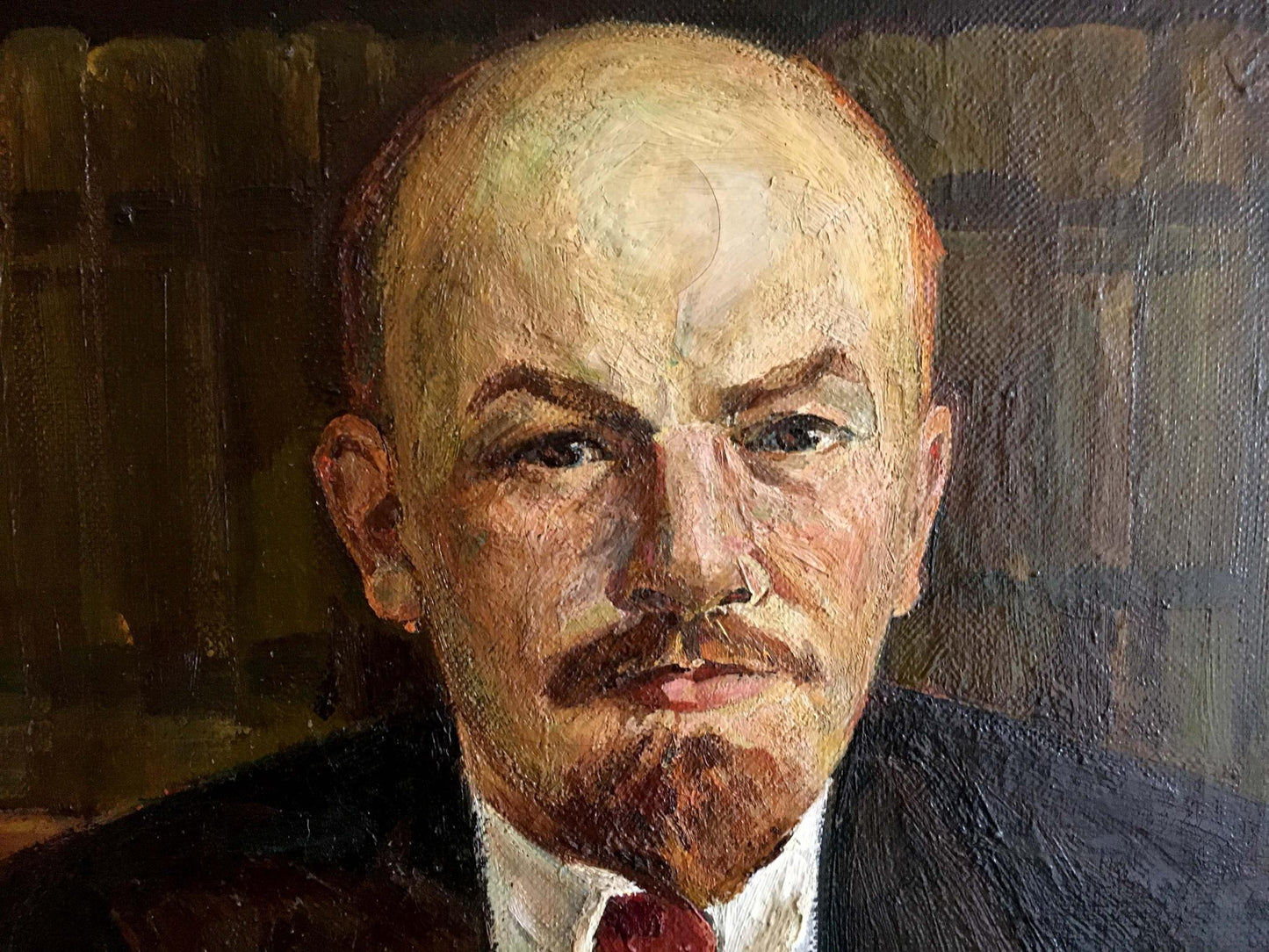 Oil painting Lenin at the table