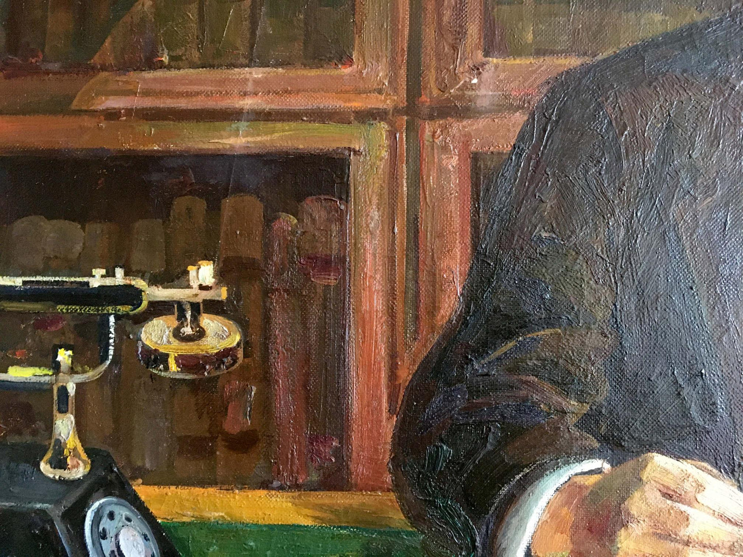 Oil painting Lenin at the table