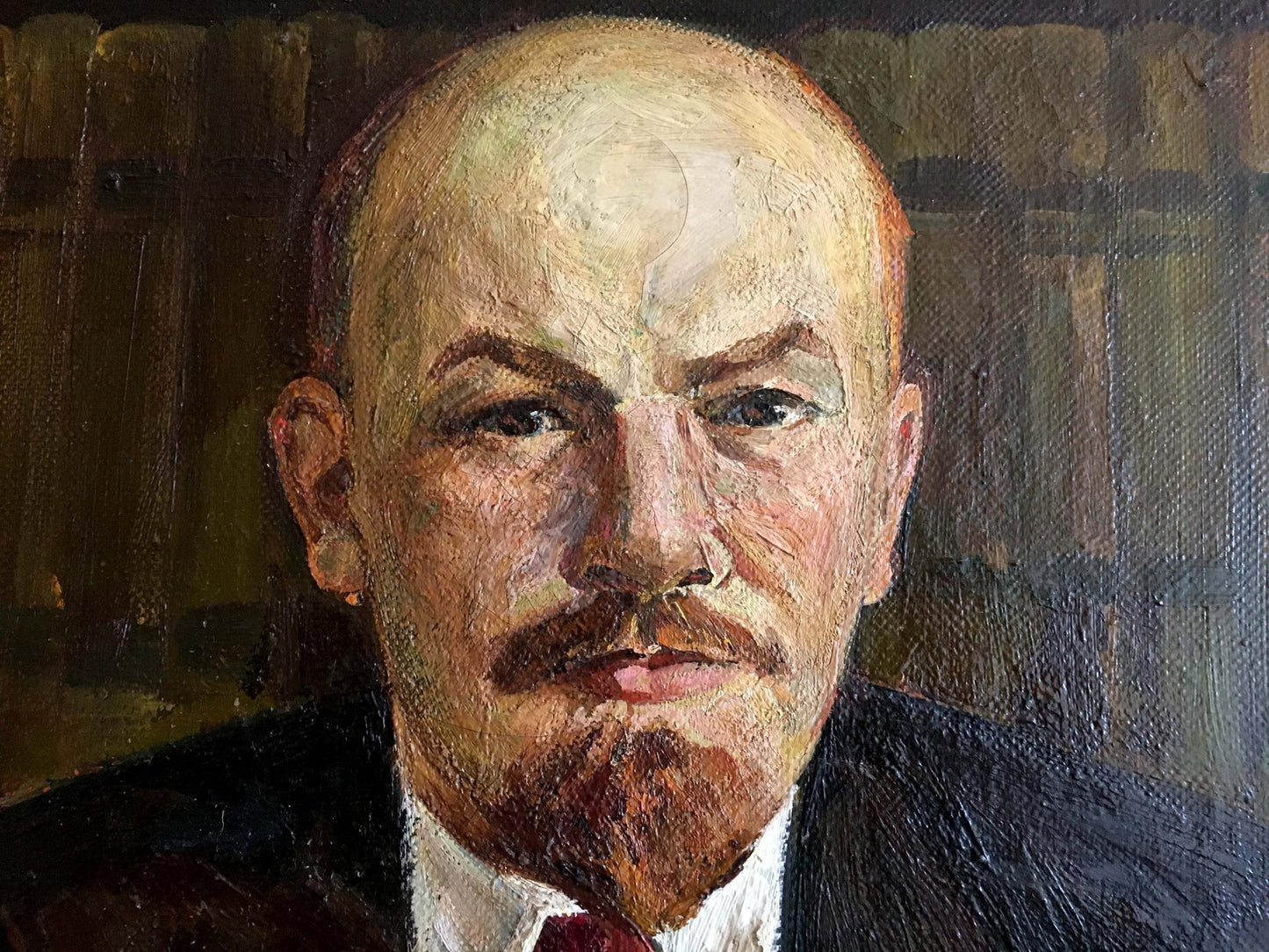 Oil painting Lenin at the table