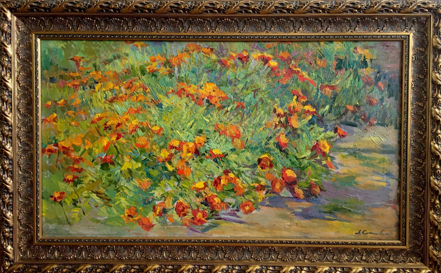 Oil painting Flowers grow Sokolova Zinaida Ivanovna