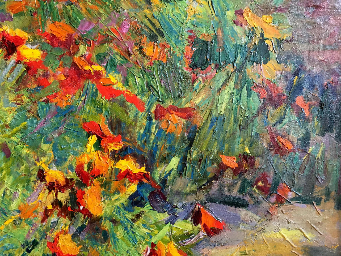 Oil painting Flowers grow Sokolova Zinaida Ivanovna