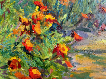 Oil painting Flowers grow Sokolova Zinaida Ivanovna