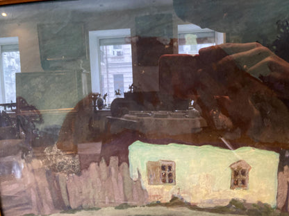 Oil painting Village life Grigory Petrovich Svitlytskyi
