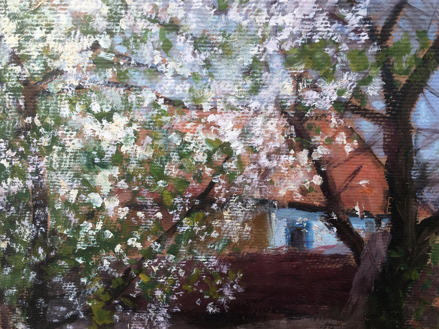 Oil painting View from your yard Ivan Kirillovich Tsyupka