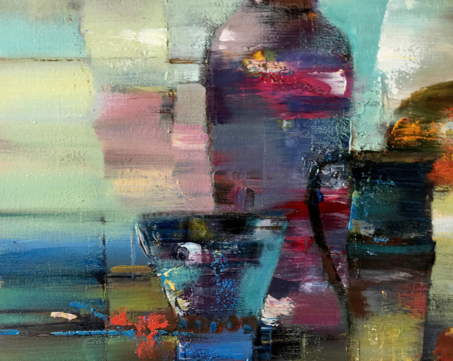 Abstract oil painting Bottles Anatoly Borisovich Tarabanov