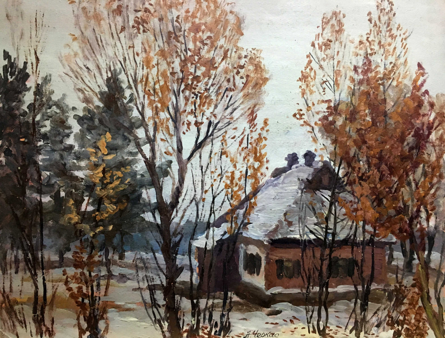 Oil double painting Seasons of the Year A. Cherkas