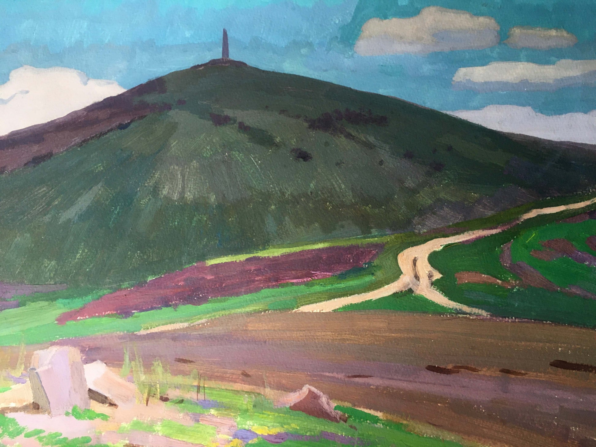 Mountain Landscape: a gouache painting by Vladimir Chernikov
