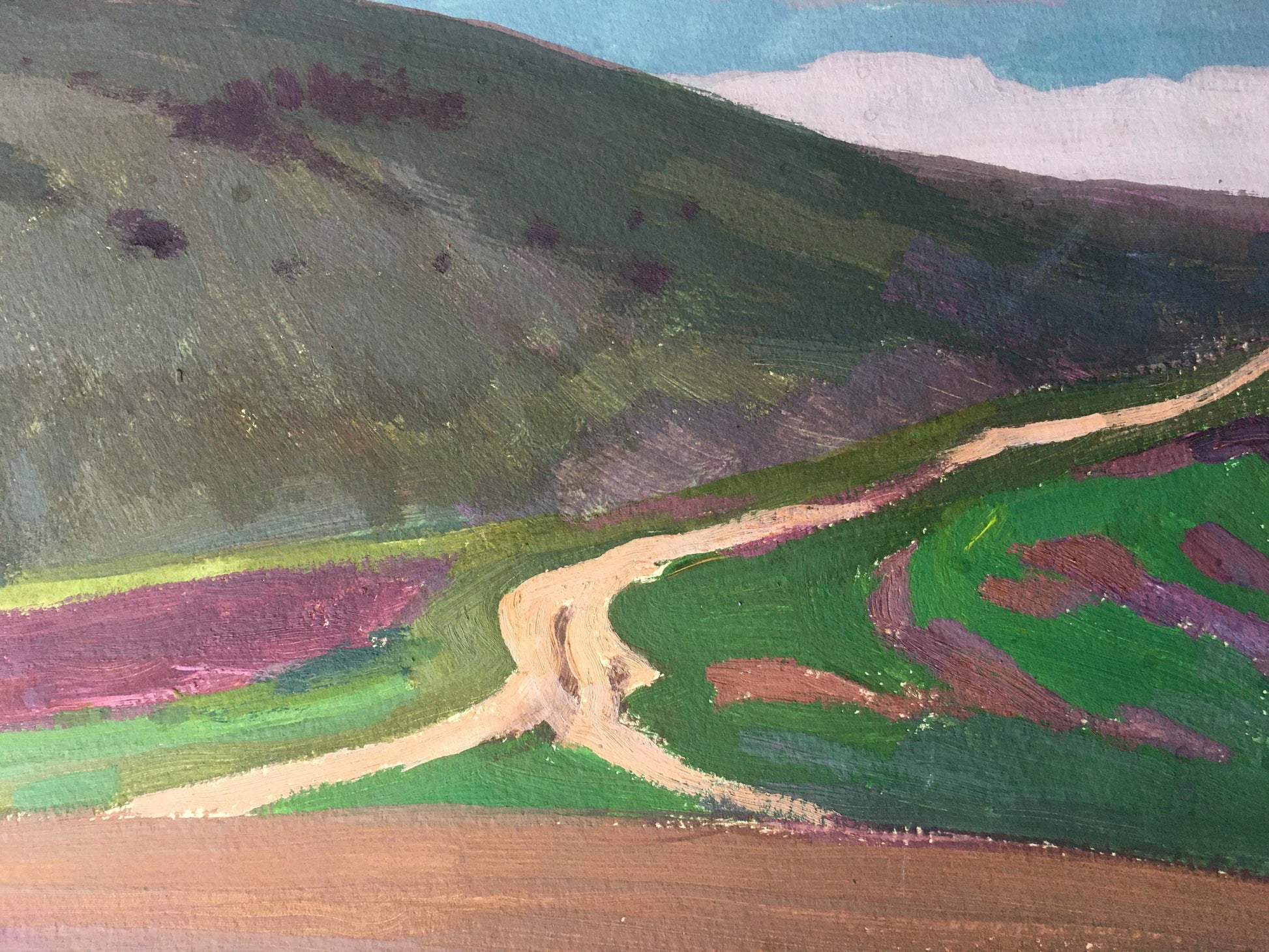 Gouache painting titled "Mountain Landscape" by Vladimir Chernikov