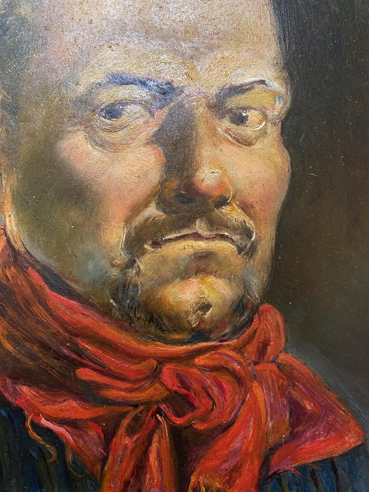 Oil painting Portrait in a red scarf Litvinov Oleg Arkad'yevich