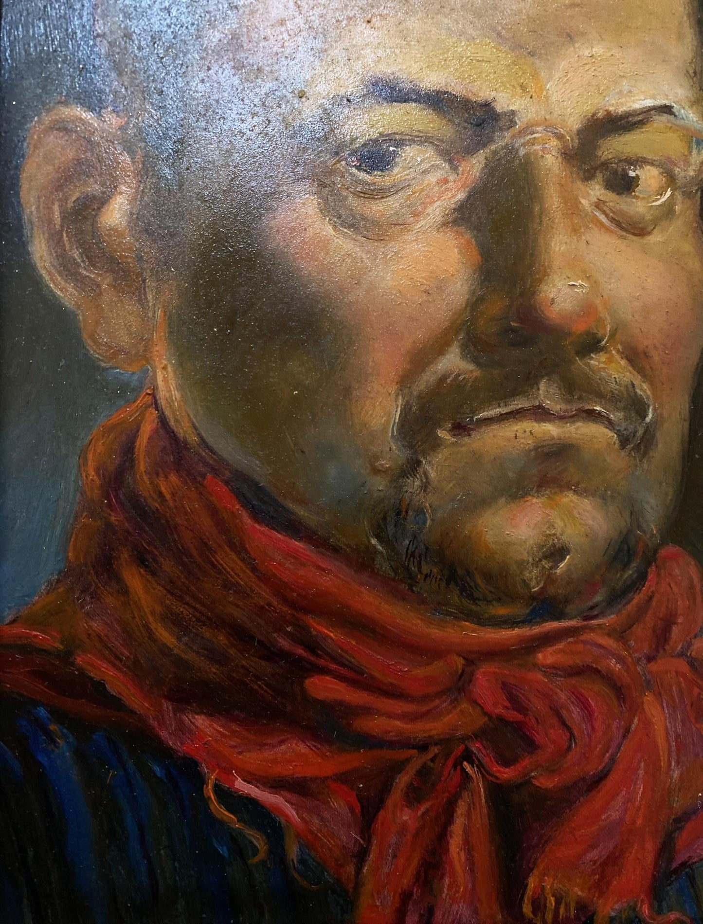 Oil painting Portrait in a red scarf Litvinov Oleg Arkad'yevich