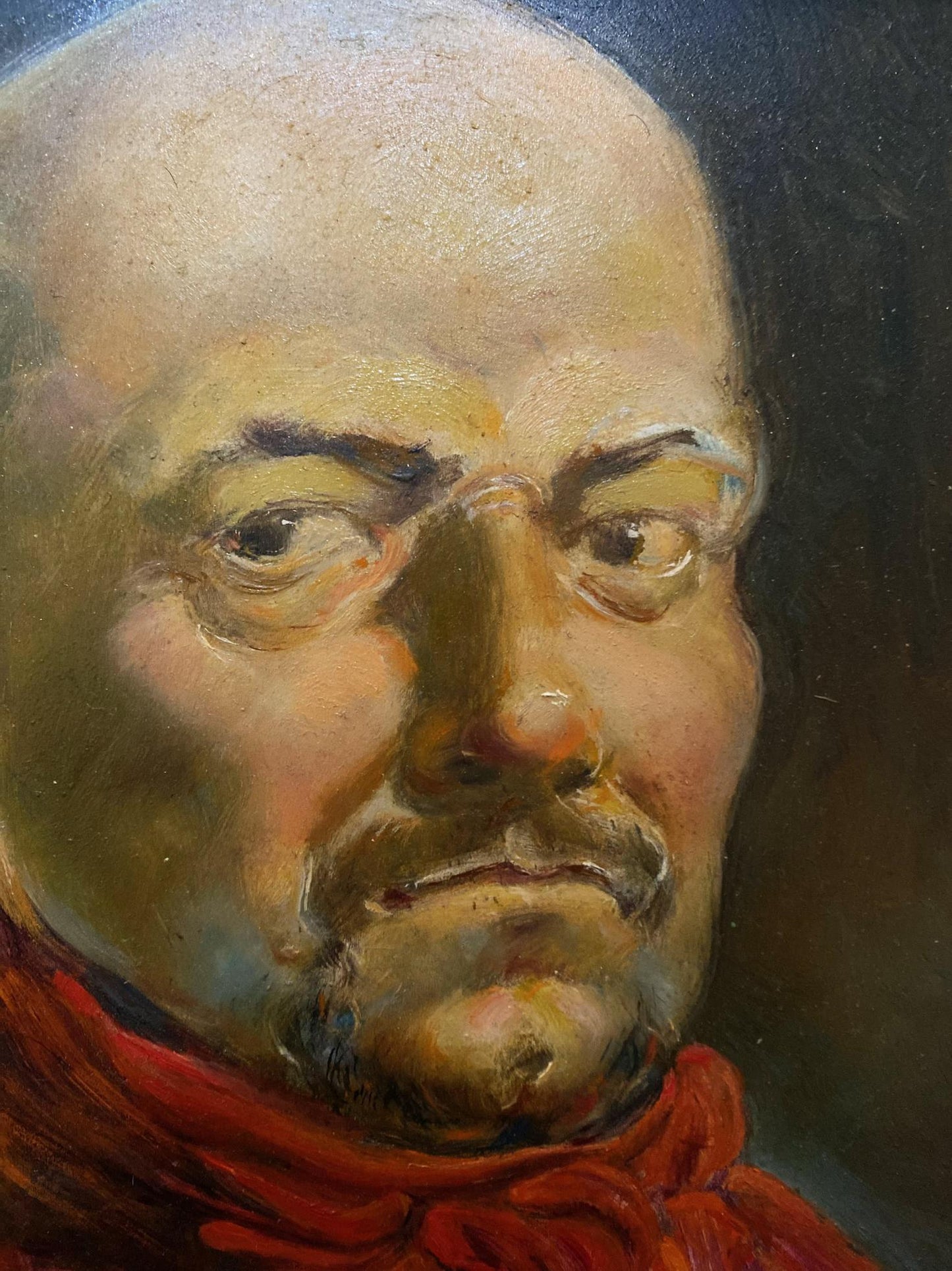 Oil painting Portrait in a red scarf Litvinov Oleg Arkad'yevich