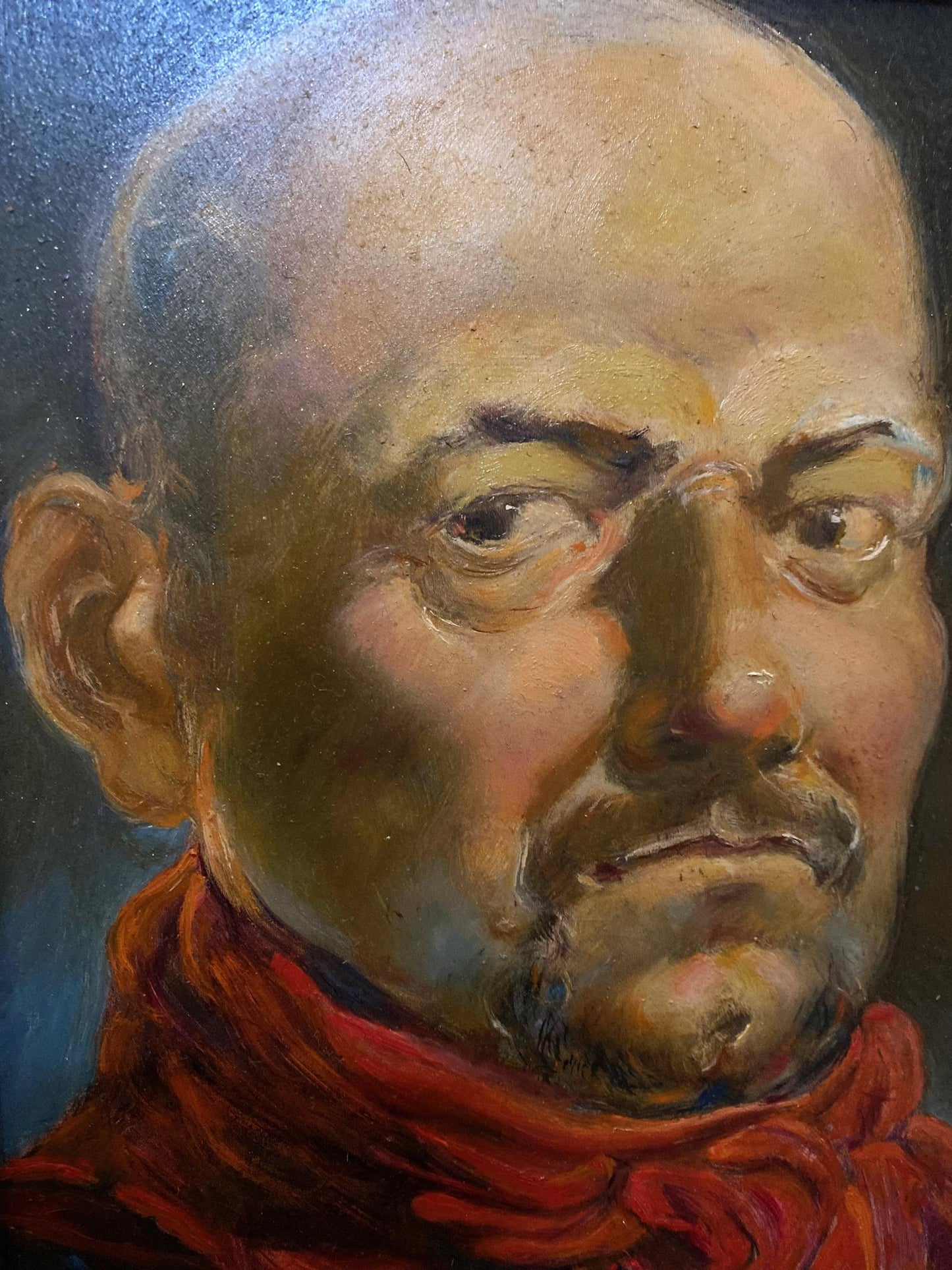 Oil painting Portrait in a red scarf Litvinov Oleg Arkad'yevich