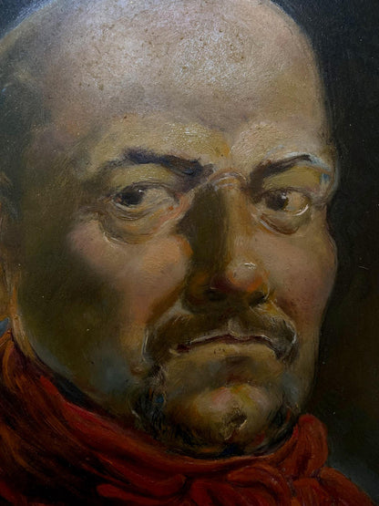 Oil painting Portrait in a red scarf Litvinov Oleg Arkad'yevich