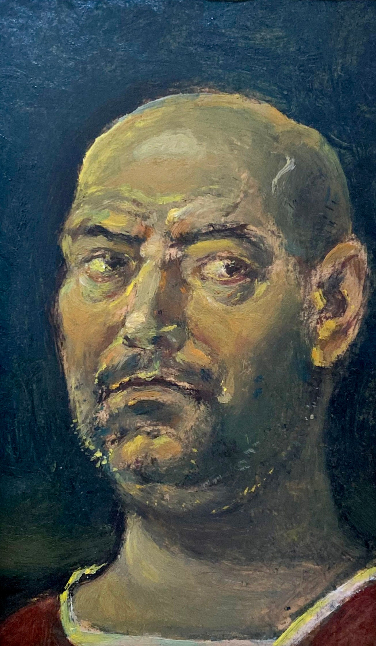 Oil painting Night self-portrait Oleg Litvinov