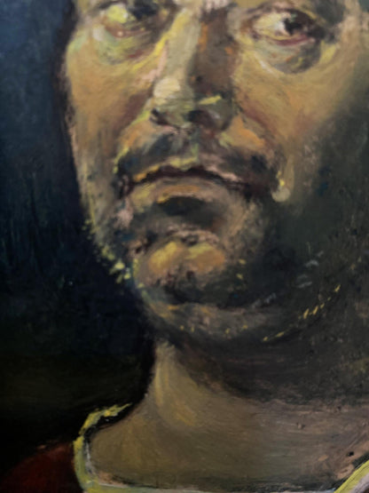 Oil painting Night self-portrait Oleg Litvinov