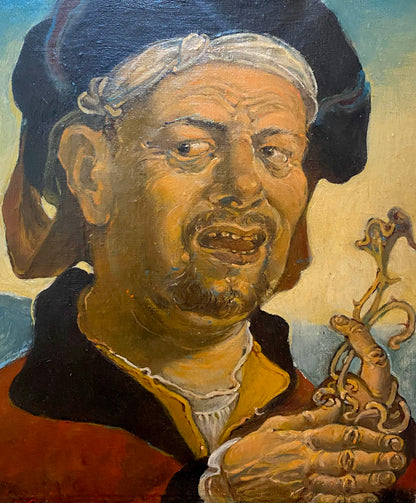 Oil painting Self-portrait with a hat Oleg Litvinov