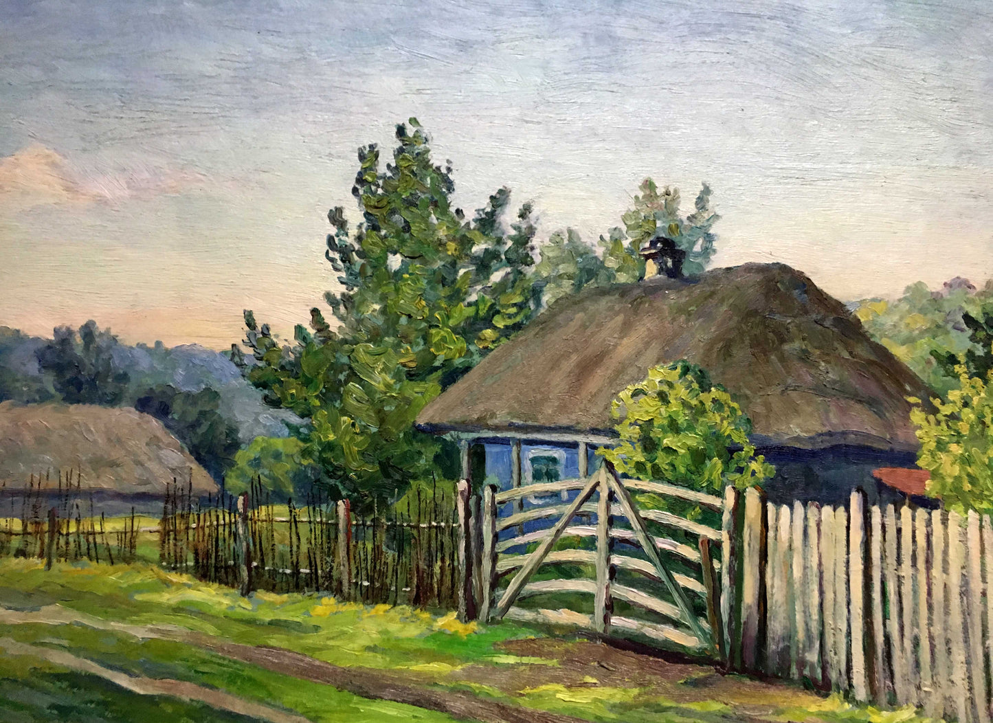 Oil painting peasant village A. Cherkas