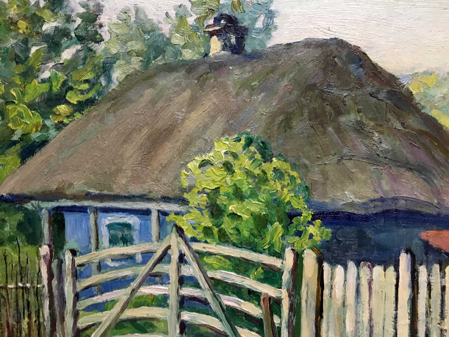 Oil painting peasant village A. Cherkas