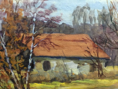 Oil painting house in the woods A. Cherkas
