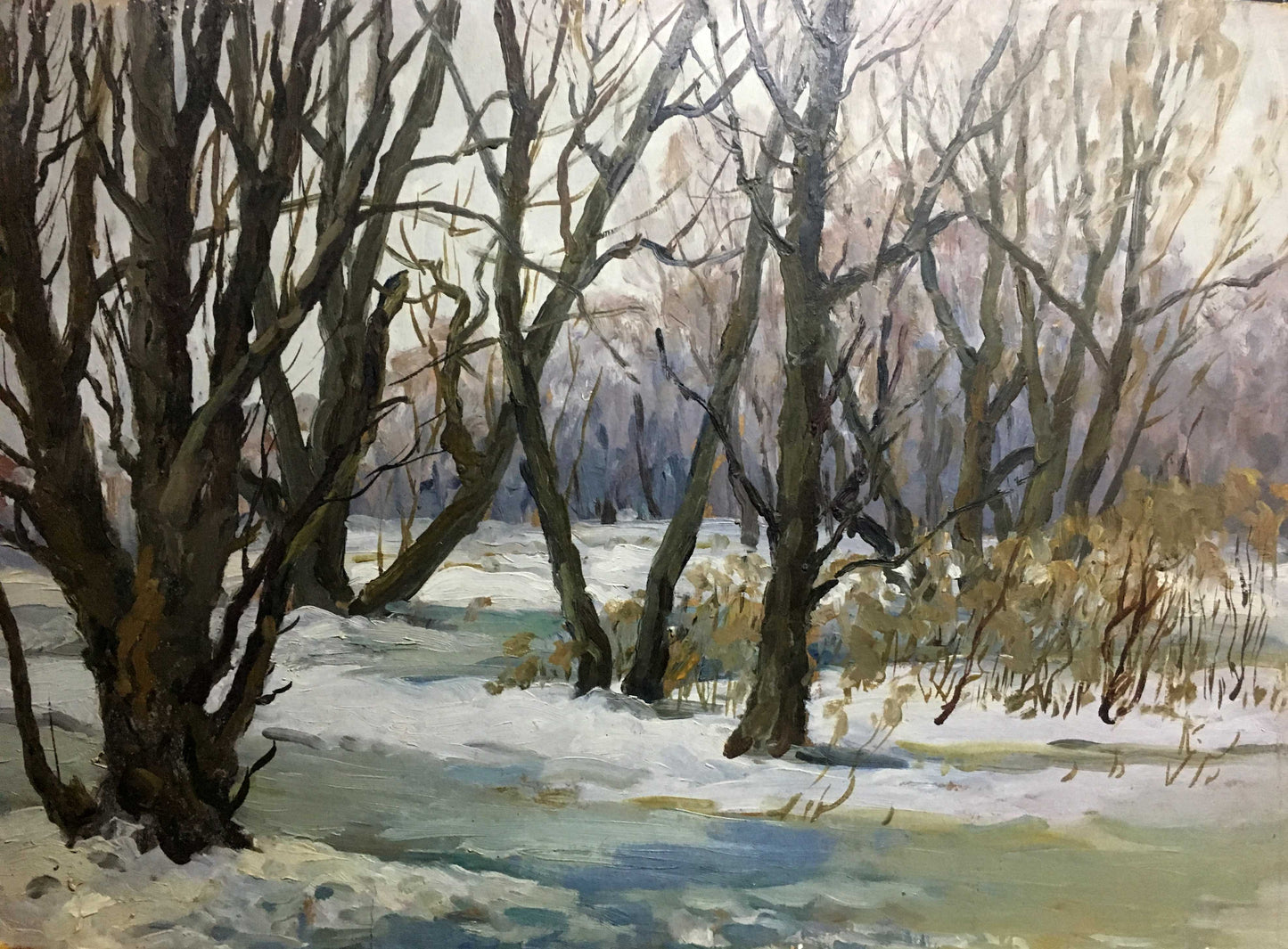 Oil double painting Between summer and winter A. Cherkas