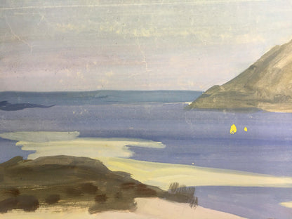 Shoreline Serenity - Vladimir Chernikov's Gouache Painting