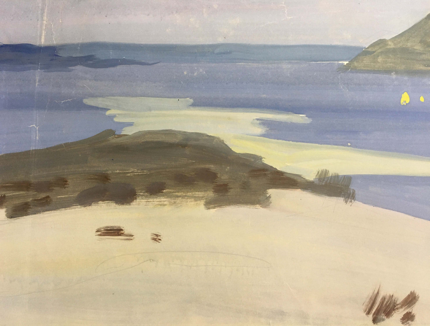 Capturing Tranquility: Vladimir Chernikov's Gouache Painting of the Shore