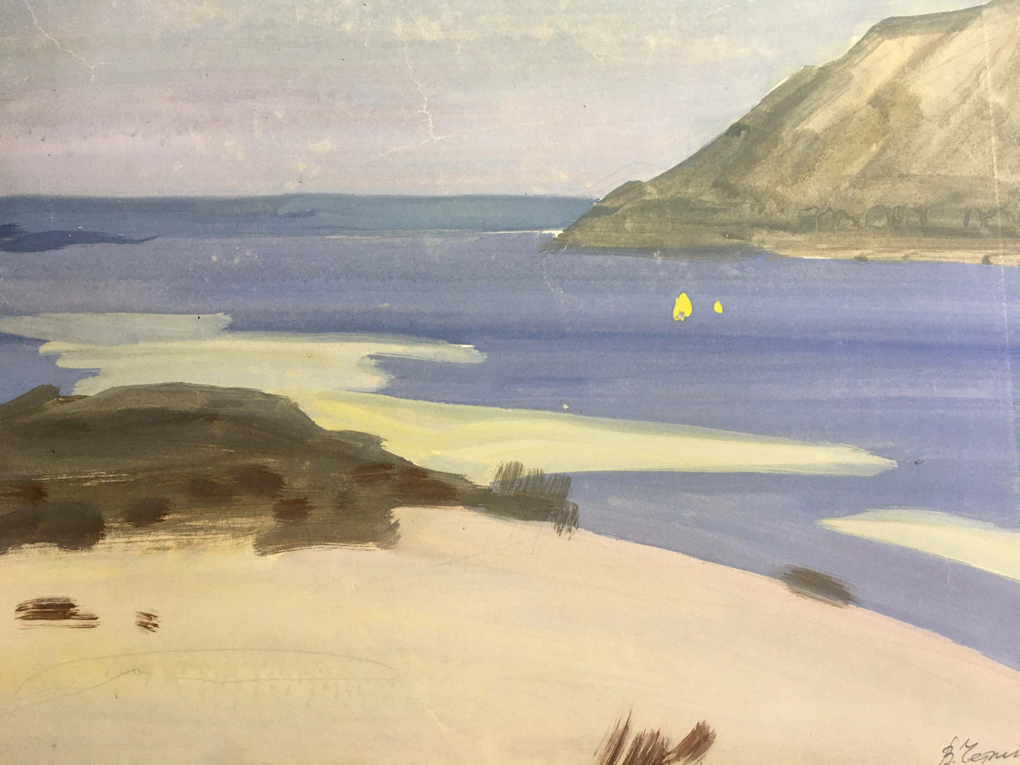 Vladimir Chernikov's Gouache Art: An Ode to Coastal Beauty in "On the Shore"