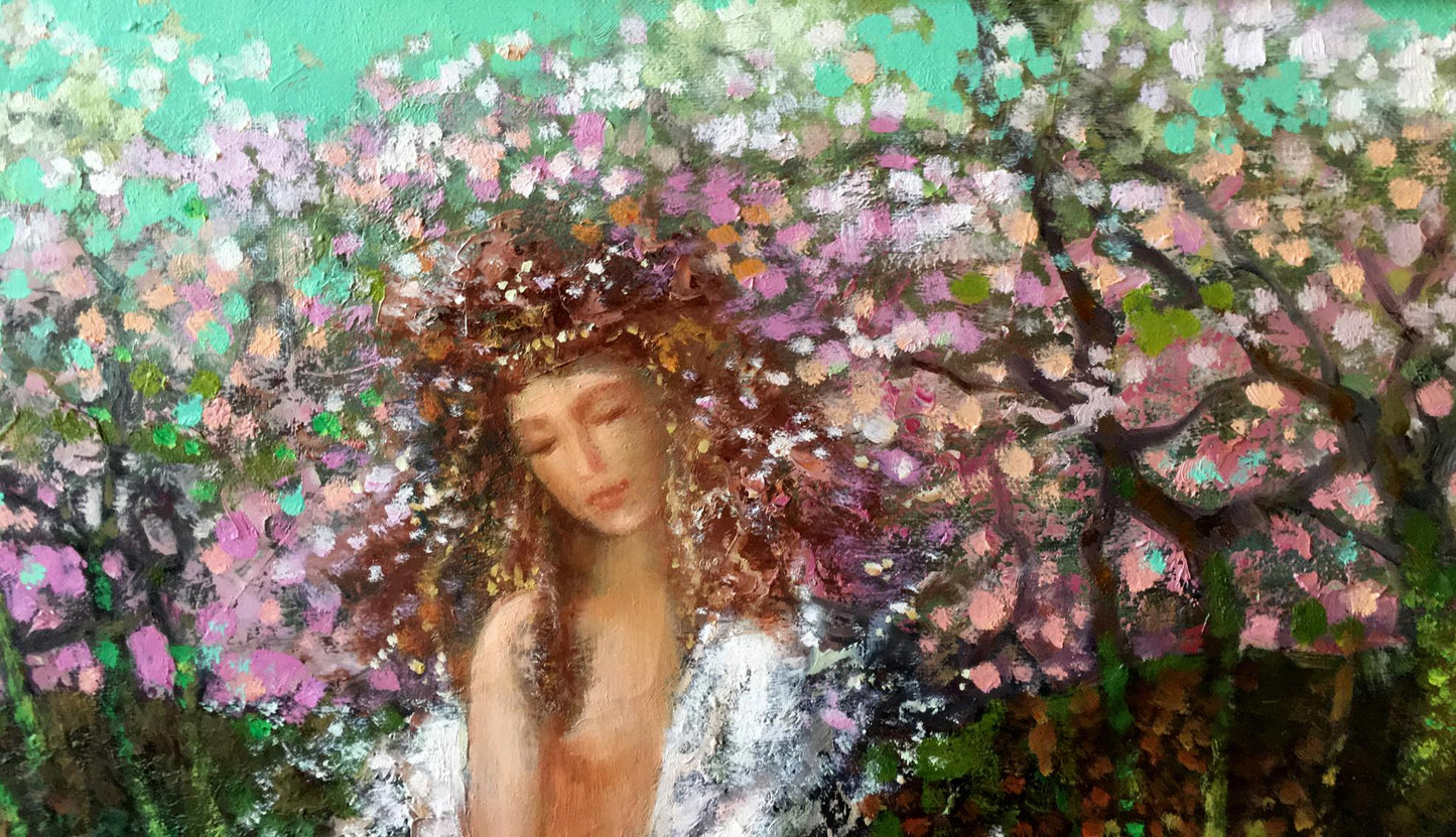 Abstract oil painting Bright spring scene Anatoly Tarabanov